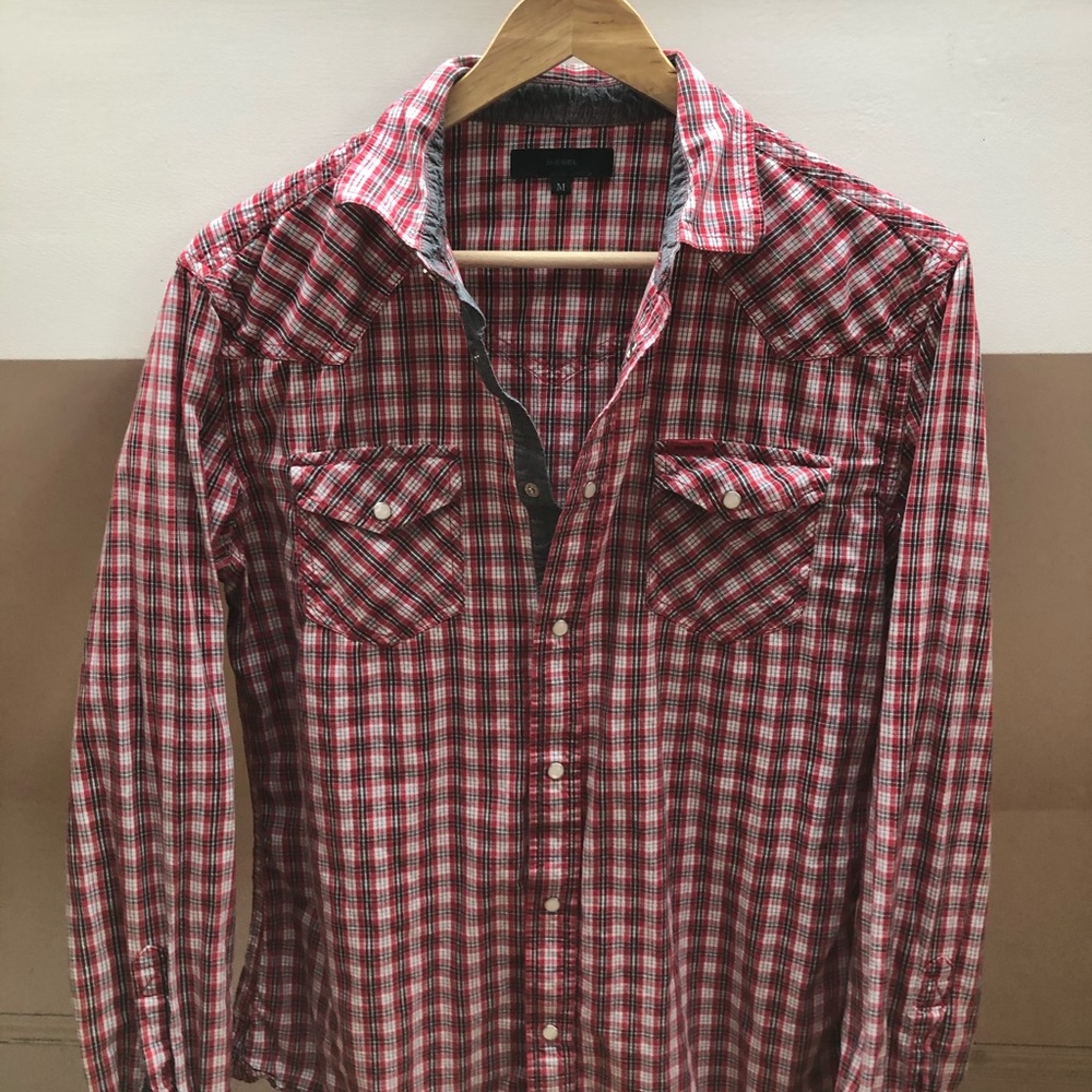 Diesel Plaid Button Up Shirt